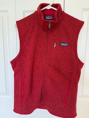 Patagonia Red Textured Fleece Vest